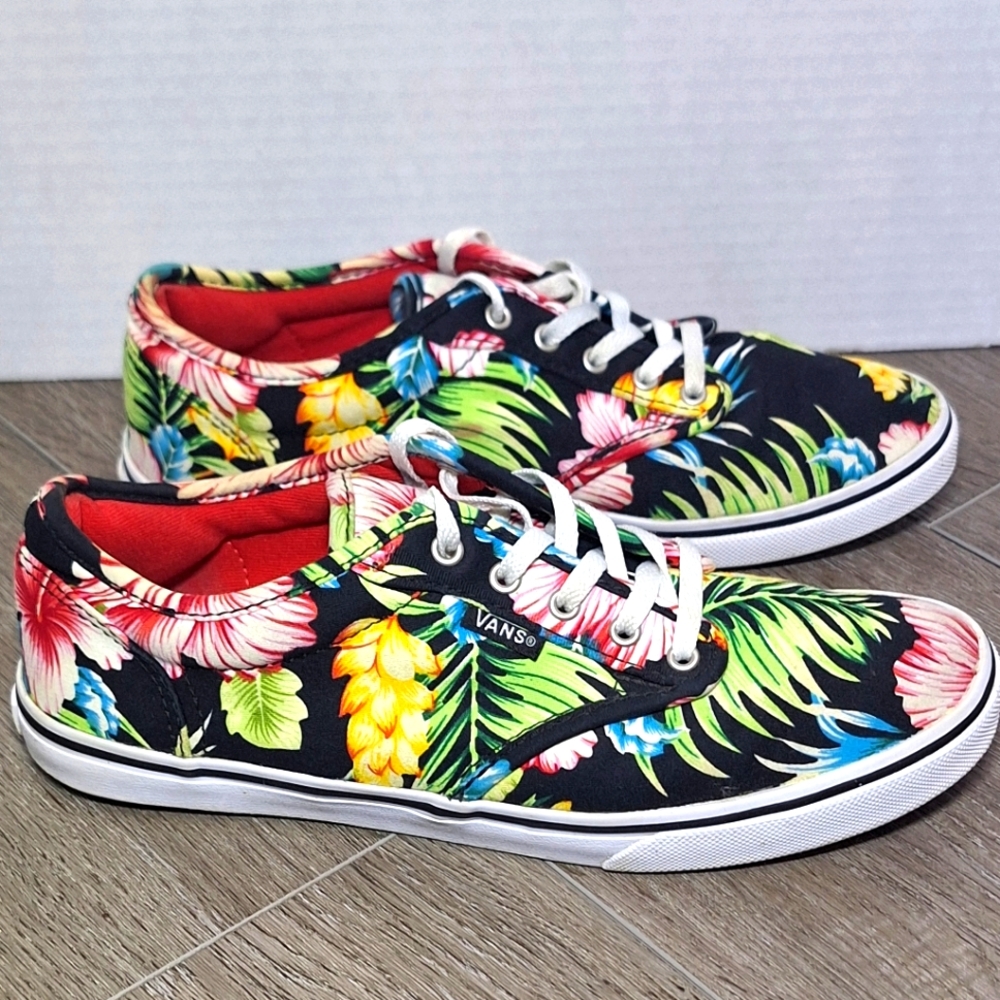 Van's Hawaiian Floral Skate Sneaker Shoe Womans size 6.5 Skateboard
